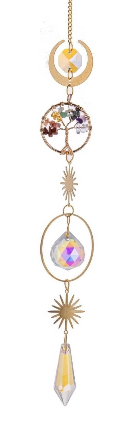 Attrape-soleil Arbre de Vie – Pierres précieuses Chakra – Décoration de fenêtre