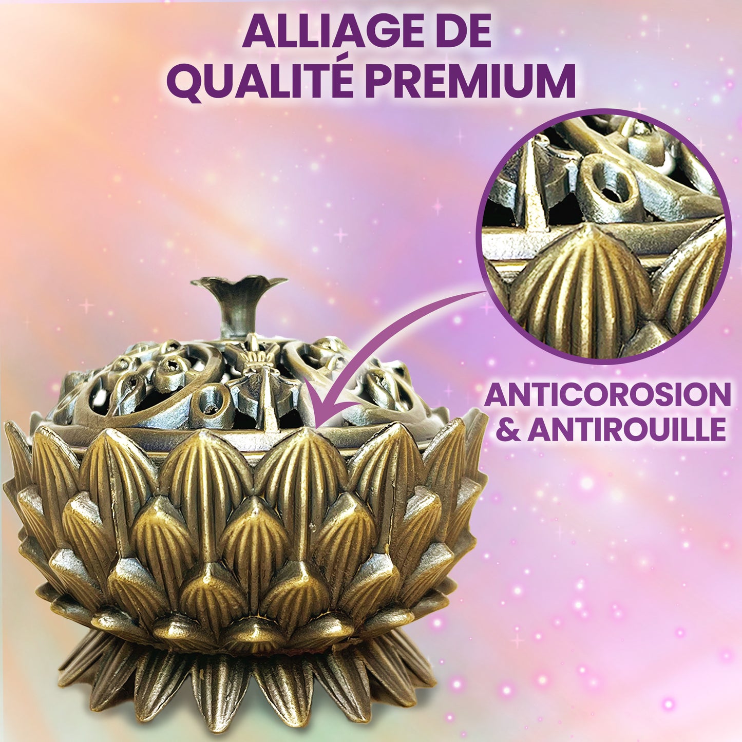 Porte encens lotus
