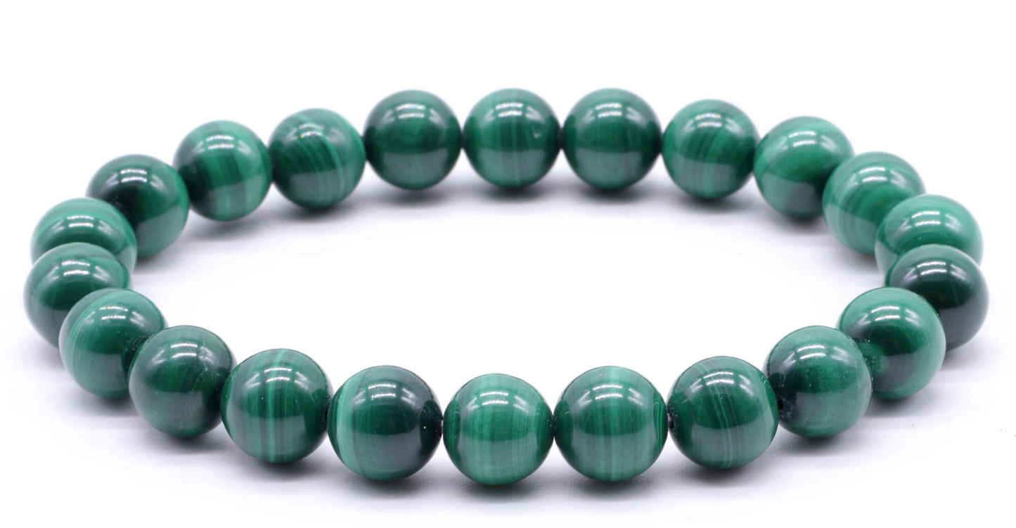 Bracelet "light" Malachite AA – Perles 8 mm