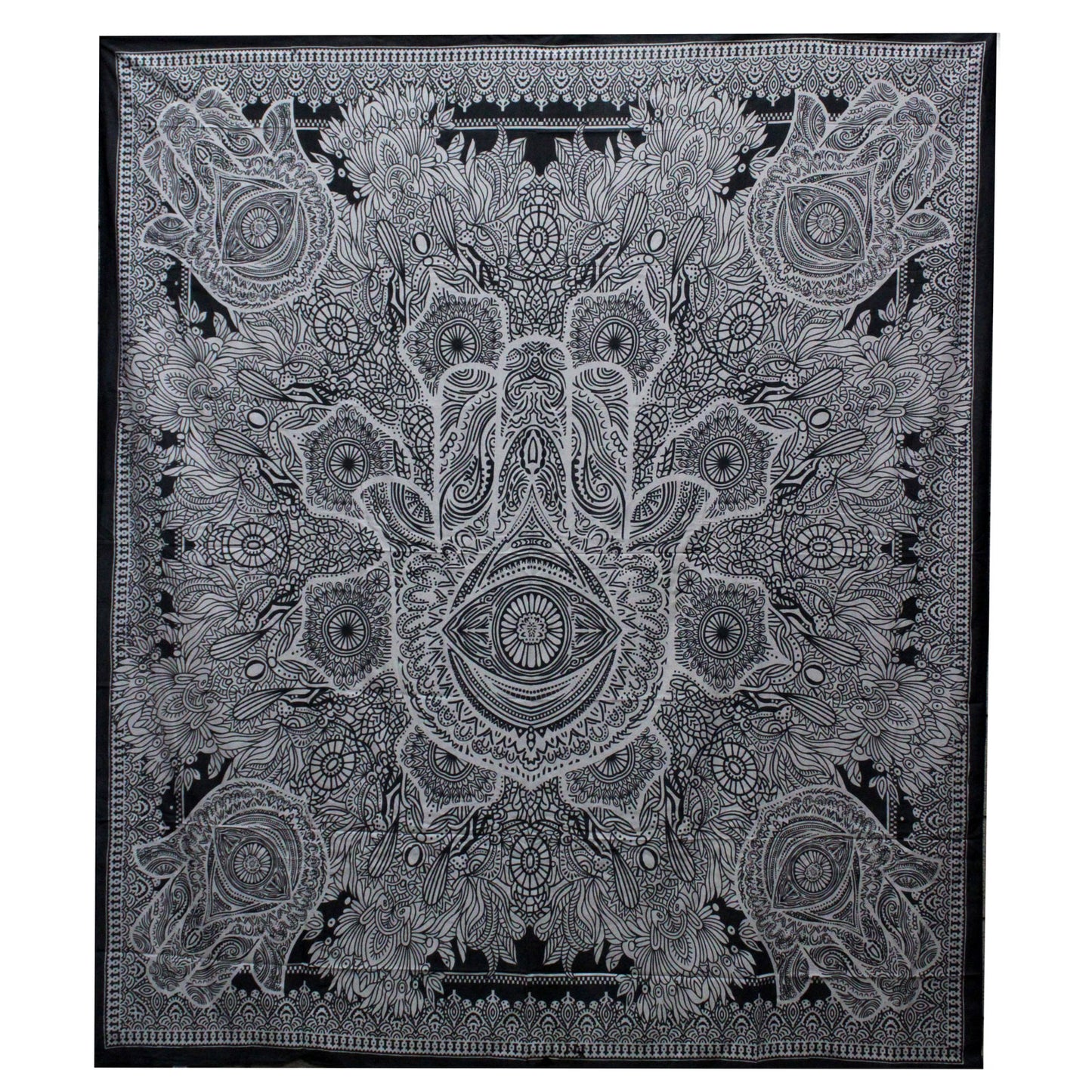 Couvre-lit ou Tenture murale en coton - N&B - Plusieurs modèles (200x230 cm)