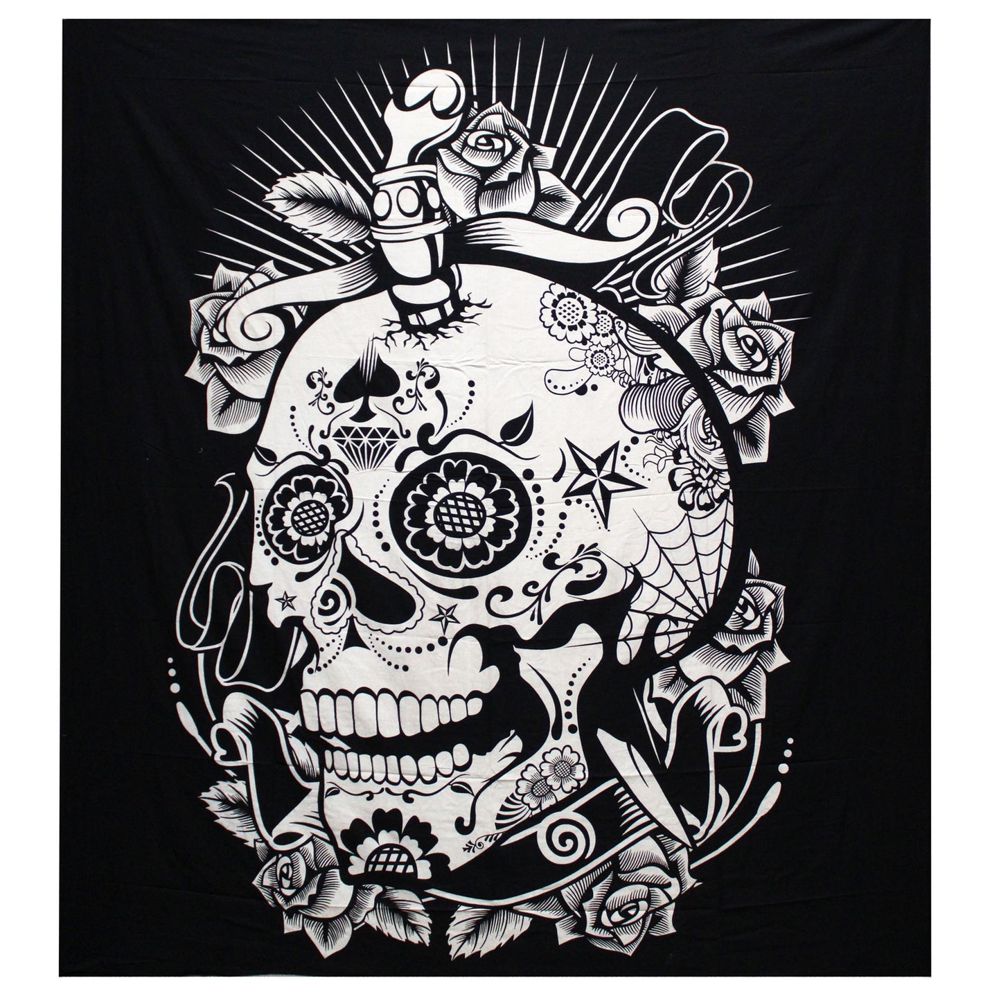 Couvre-lit ou Tenture murale en coton - N&B - Plusieurs modèles (200x230 cm)