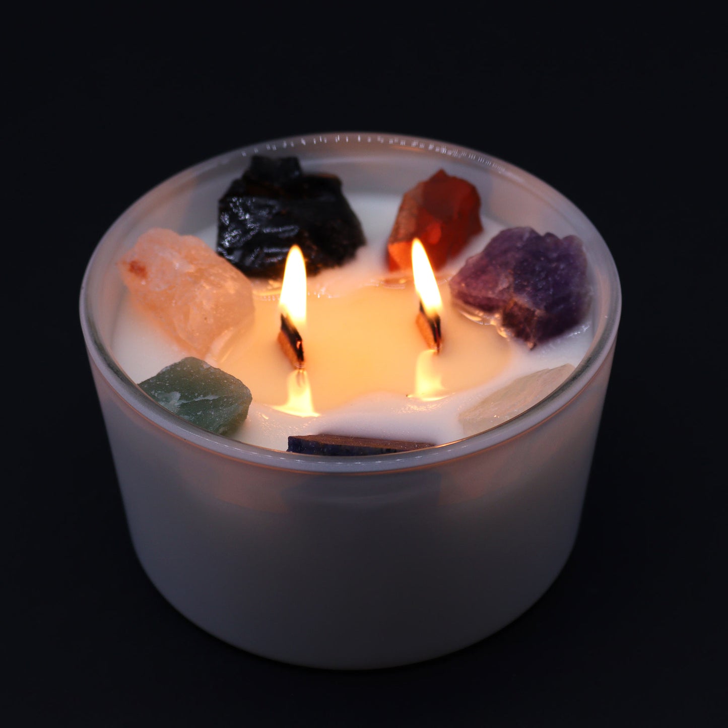 Grande Bougie de cristal - Sept chakras