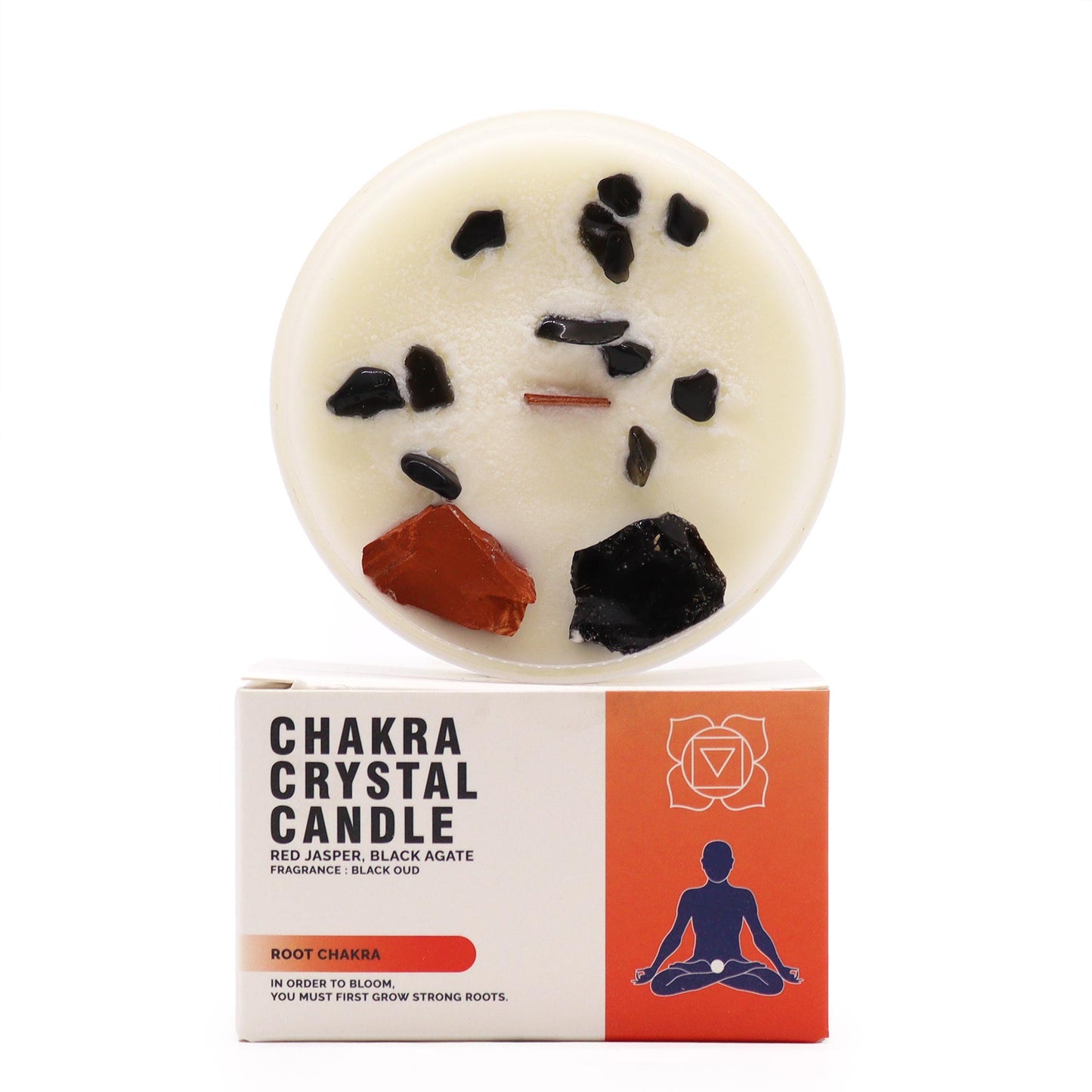 Bougie de cristal - Chakra Racine