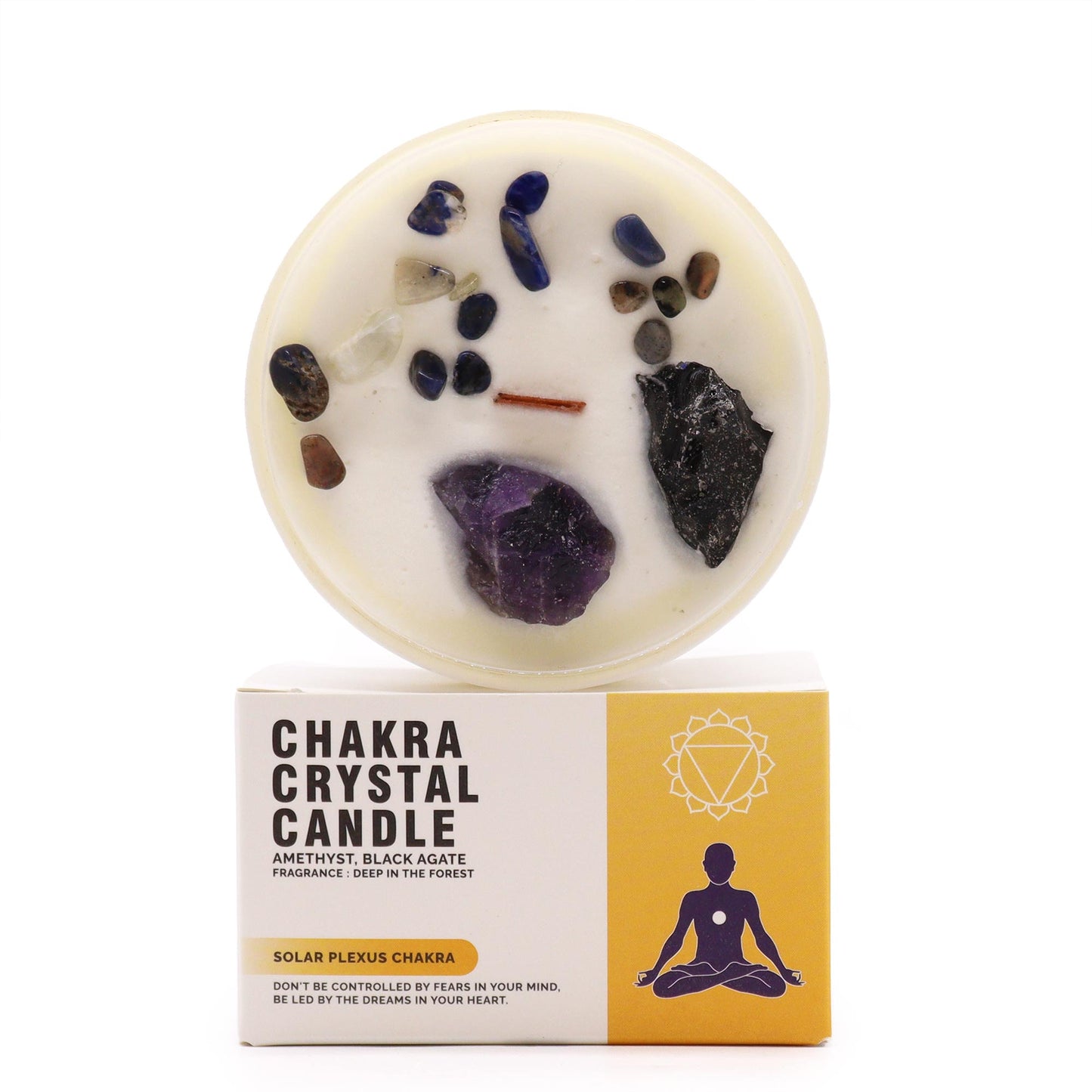Bougie de cristal - Chakra du Plexus solaire