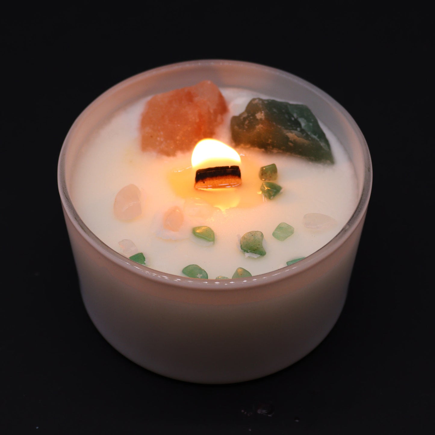 Bougie de cristal - Chakra du Cœur