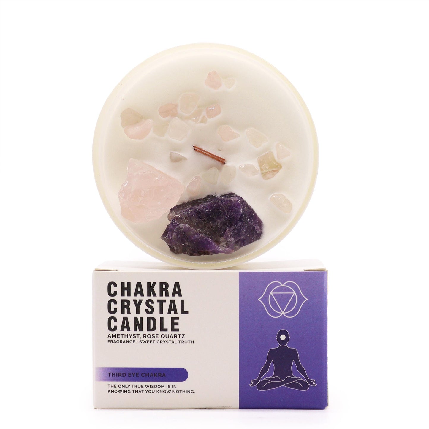Bougie de cristal - Chakra du Troisième œil
