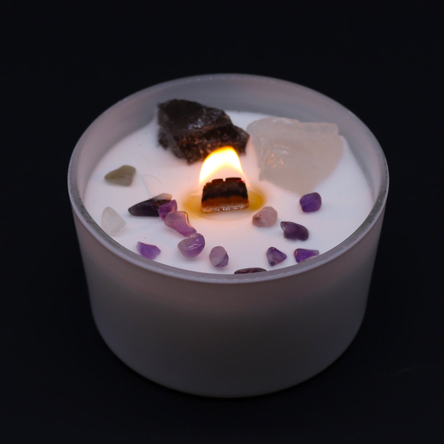 Bougie de cristal - Chakra de la Couronne