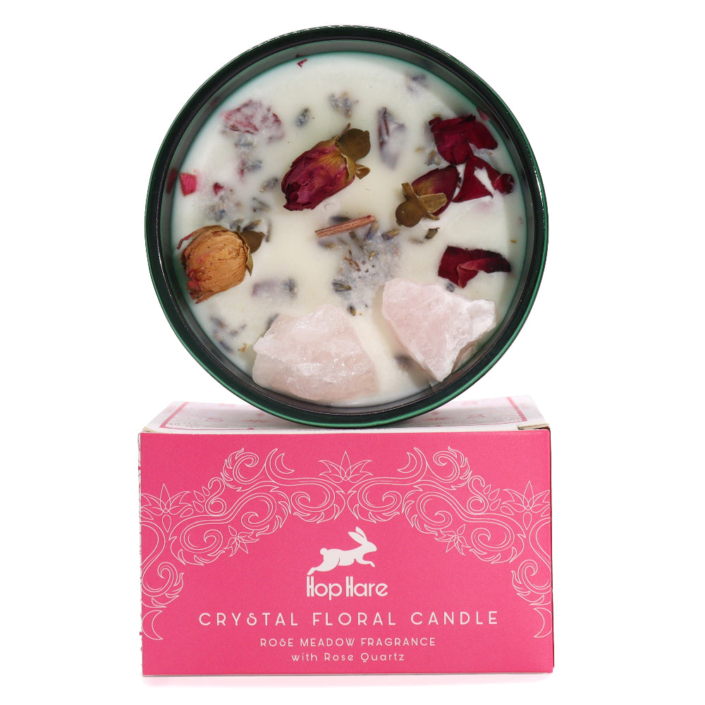 Bougie magique en cristal avec fleurs et gemmes - Les Amoureux