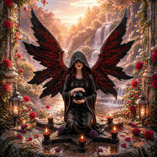 Oracle de l'ombre - Ange noir de clairvoyance & de protection (23x16,5x24 cm)