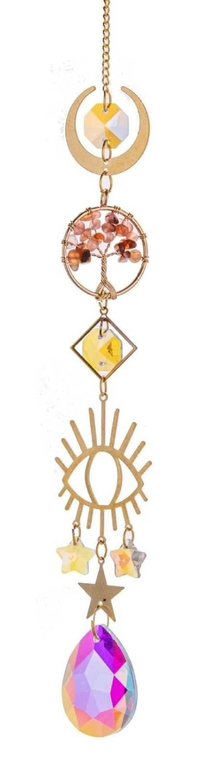 Attrape-soleil Arbre de Vie – Pierres précieuses Chakra – Décoration de fenêtre