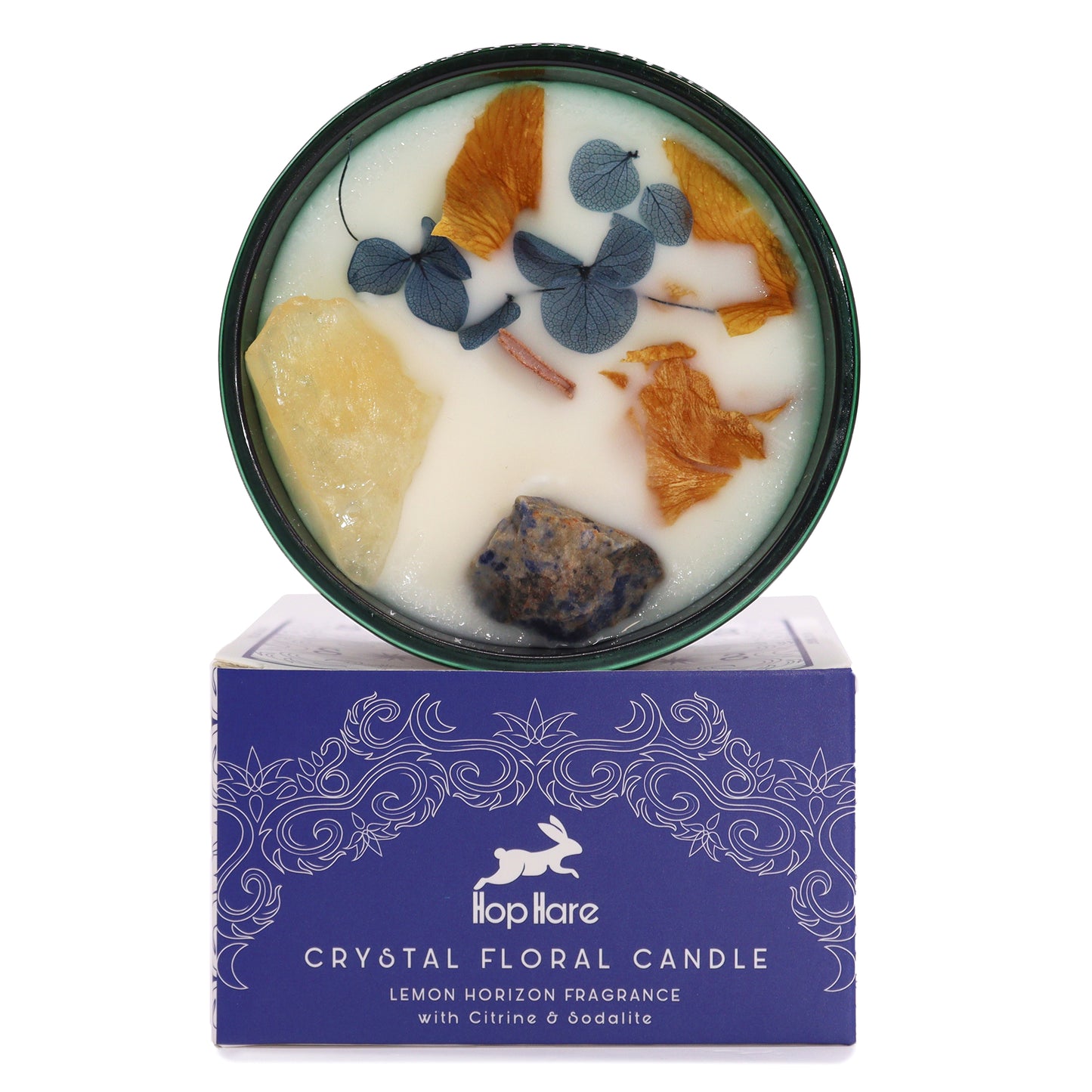 Bougie magique en cristal avec fleurs et gemmes - Le Soleil