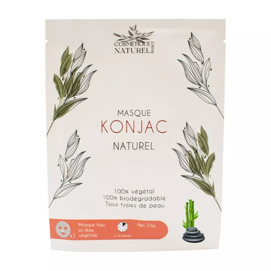 Masque au Konjac - Charbon de bambou - CONTRE L'ACNÉ ET LES POINTS NOIRS