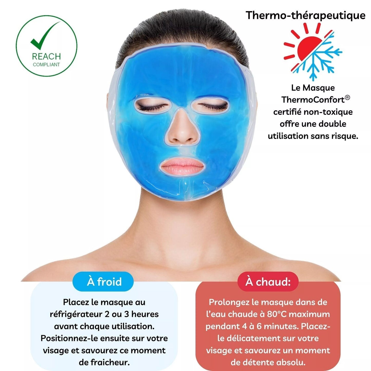 Masque gel thermothérapeutique - Relaxation thérapie par le chaud ou le froid