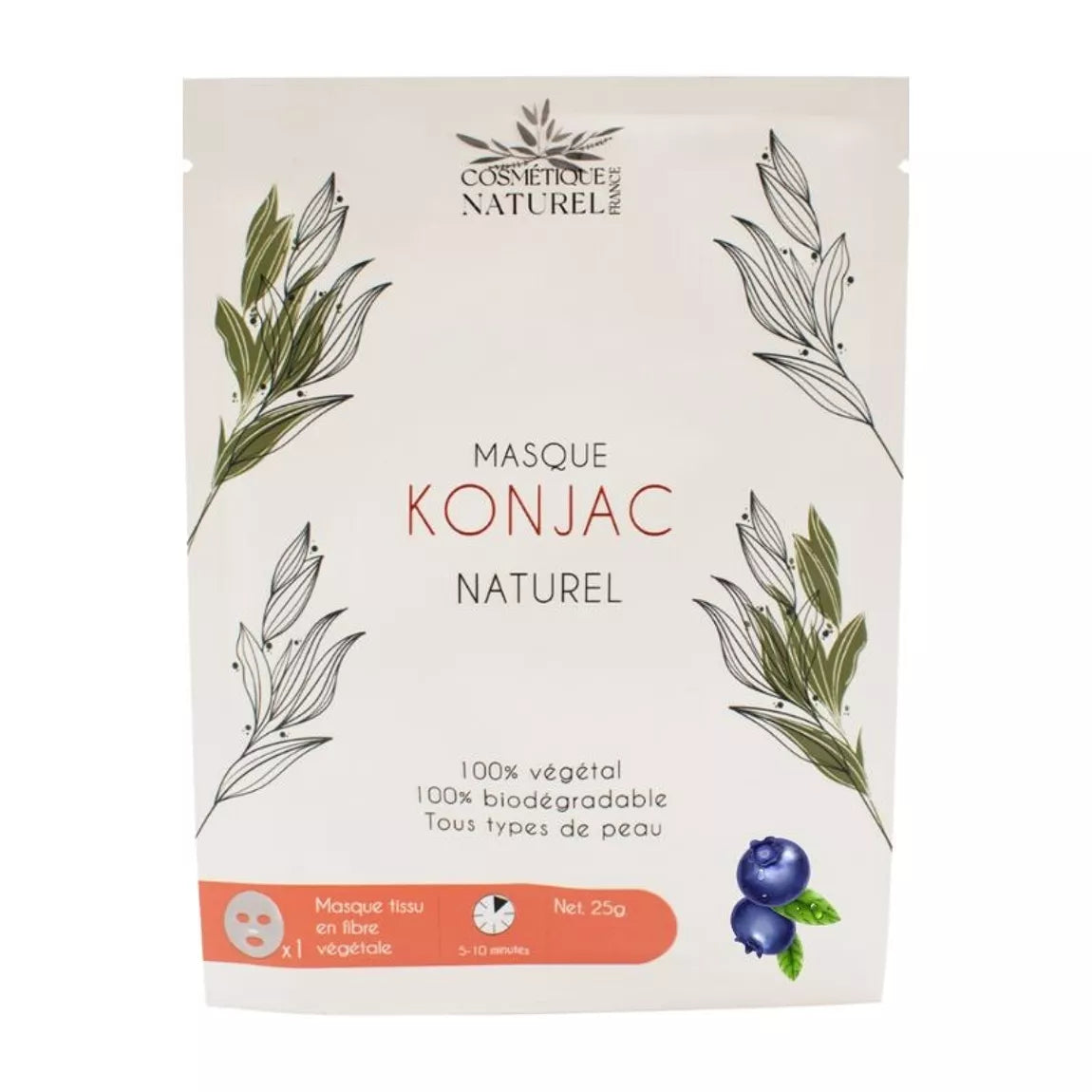 Masque au Konjac - Myrtille - PEAUX SENSIBLES ET SUJETTES AUX ROUGEURS