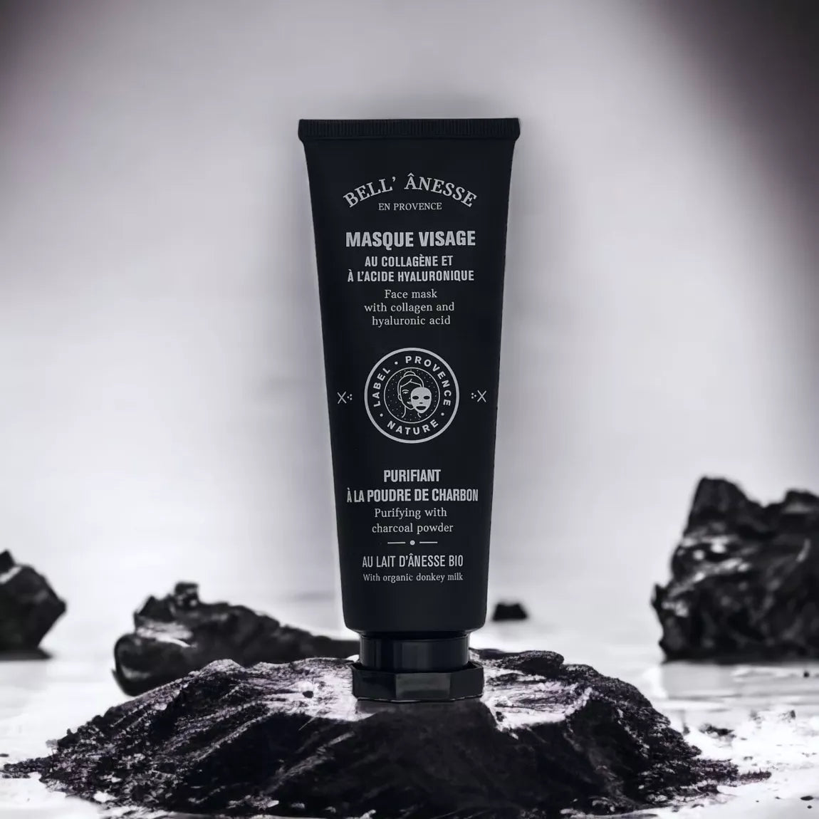 Masque visage purifiant charbon et lait d'ânesse bio - 120 ml