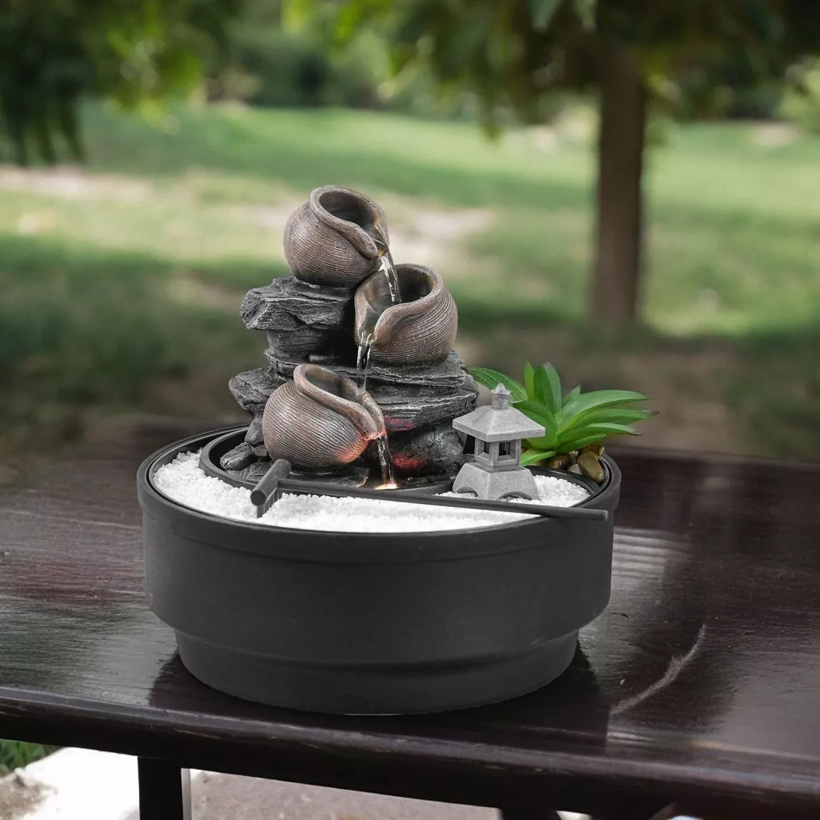 Jardin Zen & Fontaine d'intérieur – Oasis (21 cm)