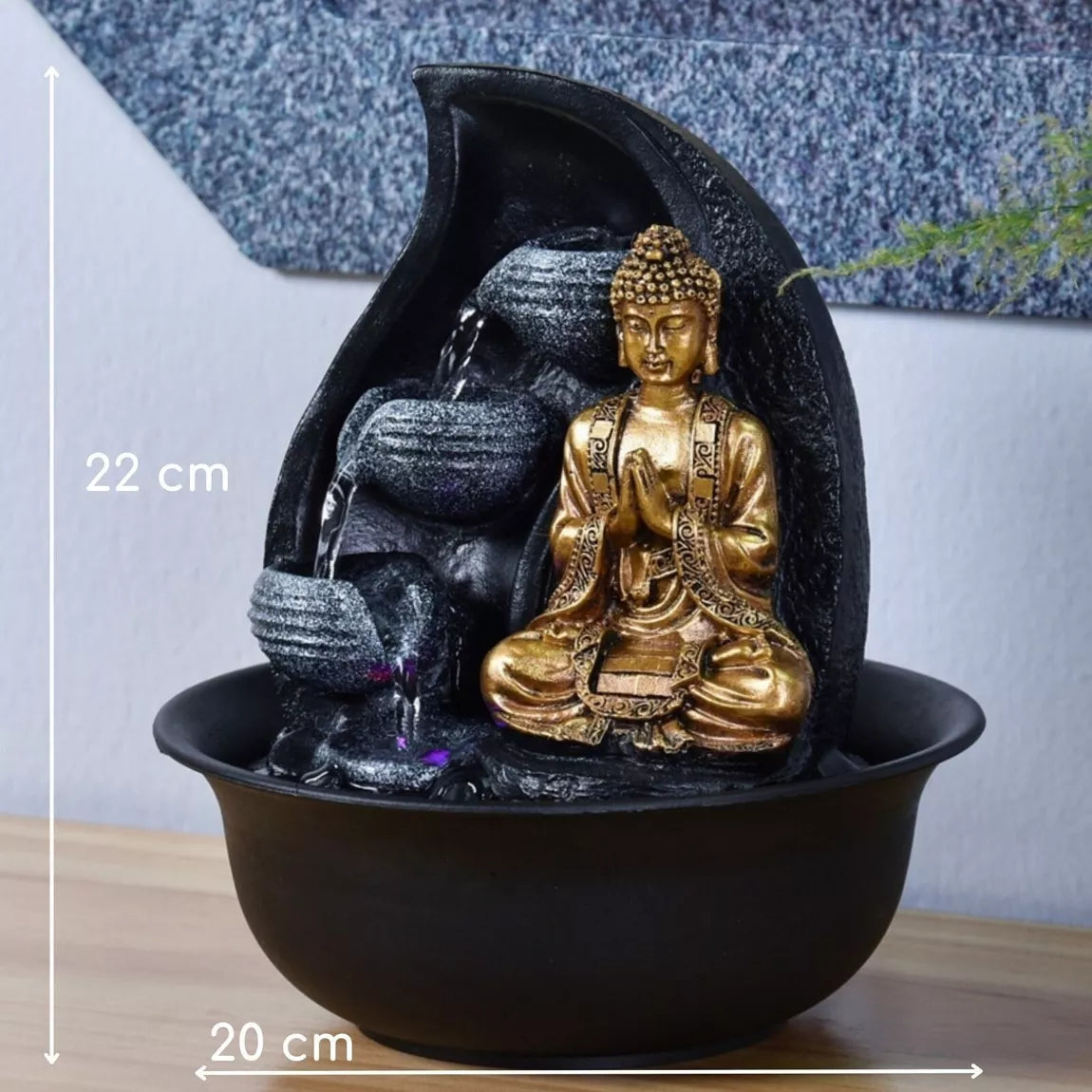 Fontaine Bouddha Praya (20x20x22 cm)