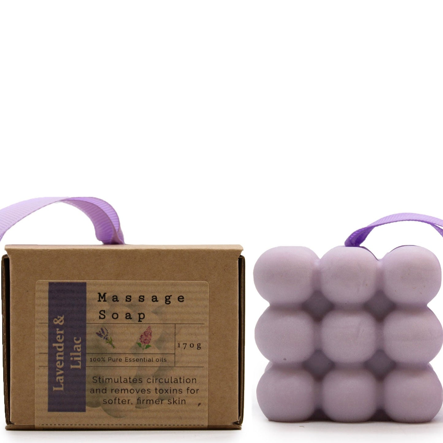 Savon de massage - LAVANDE & LILAS - 170 g