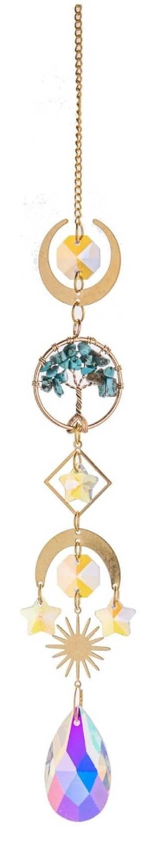 Attrape-soleil Arbre de Vie – Pierres précieuses Chakra – Décoration de fenêtre