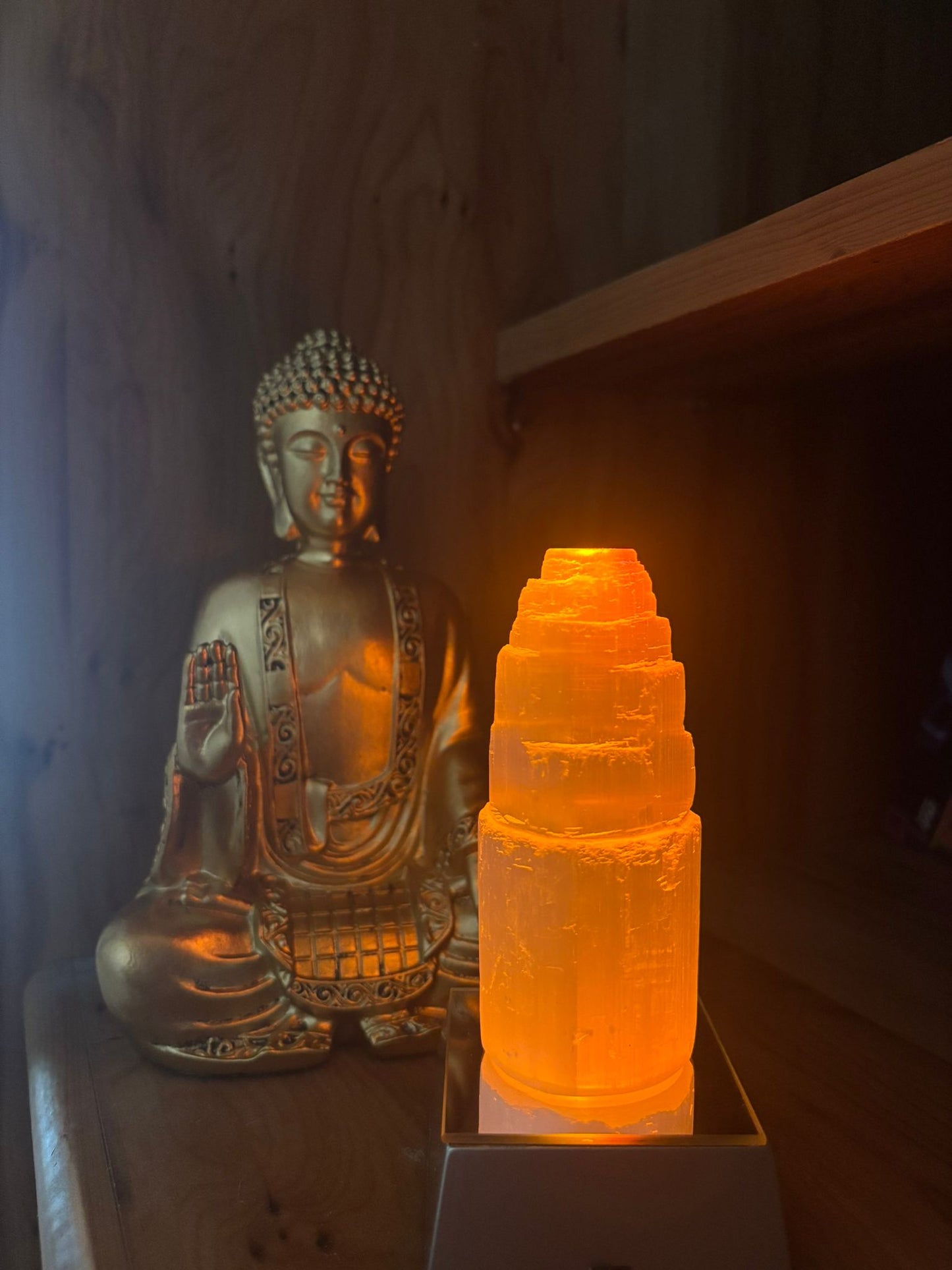 Boîte à lumière LED carré pour tour de selenite