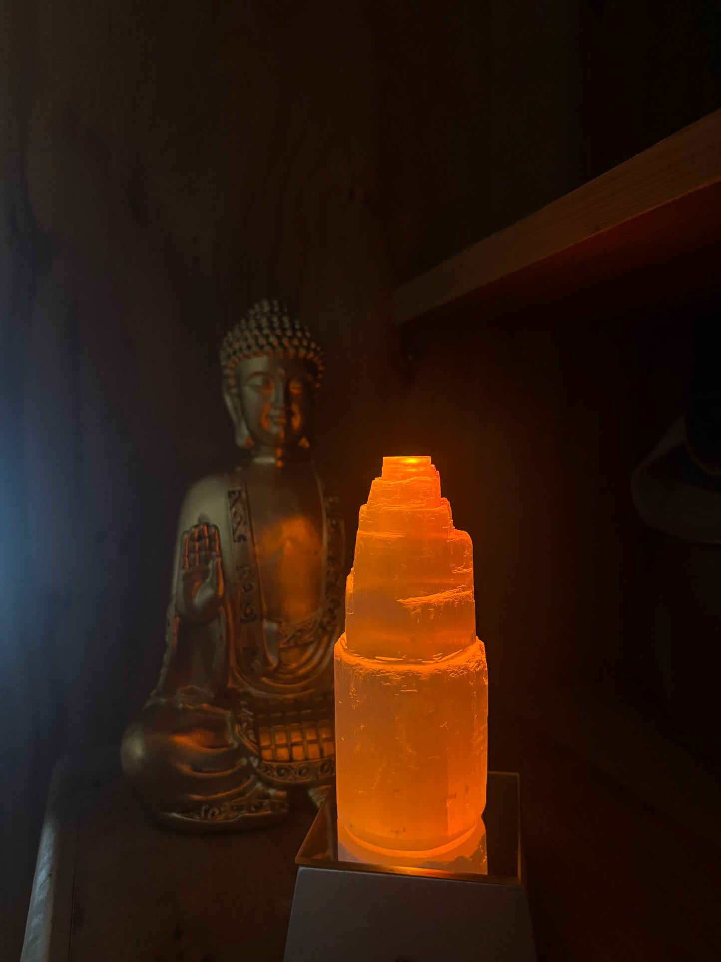 Boîte à lumière LED carré pour tour de selenite