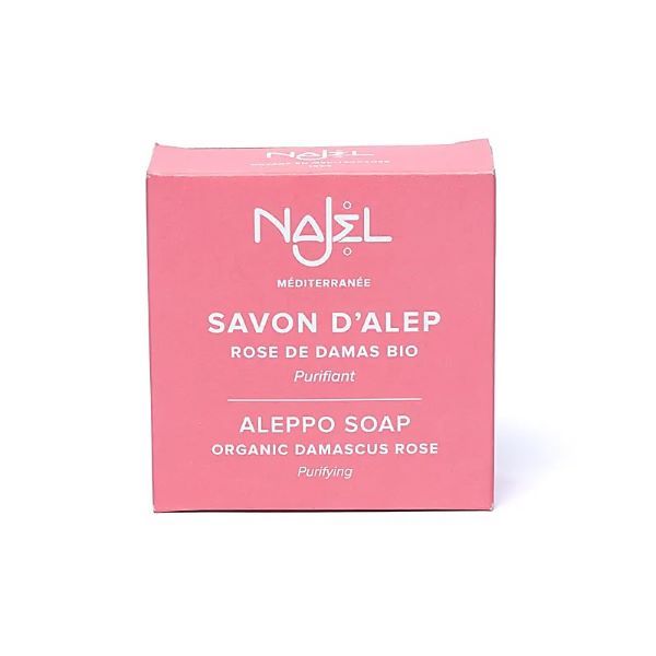 Savon d'Alep à l'huile de rose de Damas bio – (eczéma, psoriasis, acné, etc.) - 100 g
