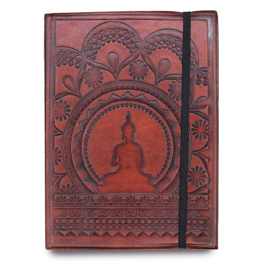 Carnets en cuir tanné avec bandoulière