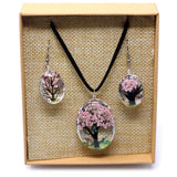 Bijoux en fleurs pressées véritables - Arbre de vie (plusieurs variantes)