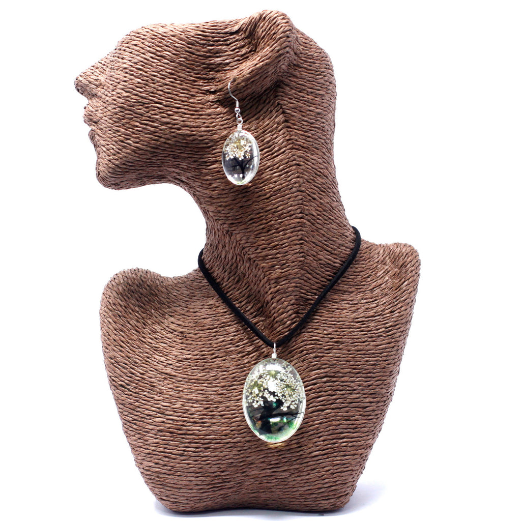Bijoux en fleurs pressées véritables - Arbre de vie (plusieurs variantes)