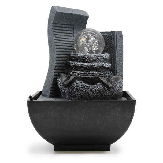 Fontaine de table Feng shui - Formation rocheuse en cascade - 18 cm