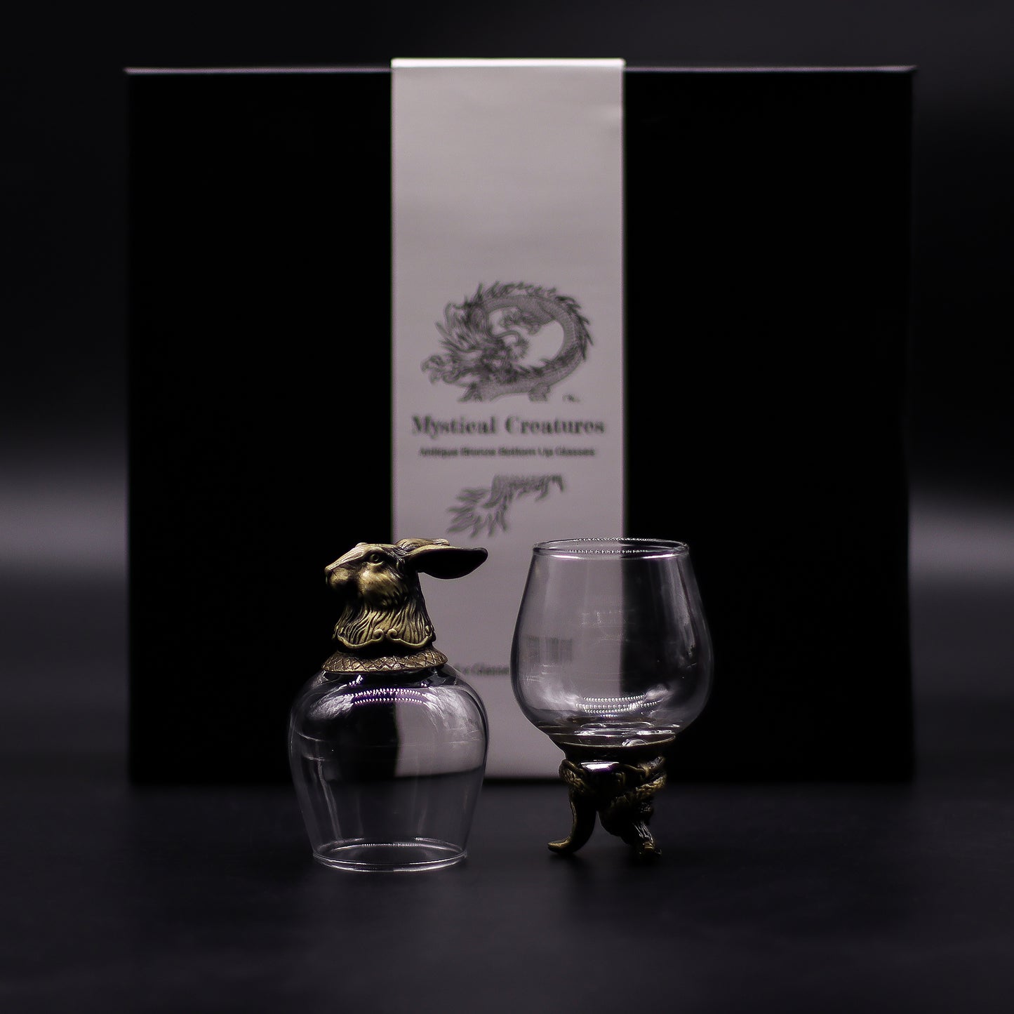 Coffret 6 Verres à shot bottom up (100 ml) - Créatures mystiques - Bronze antique