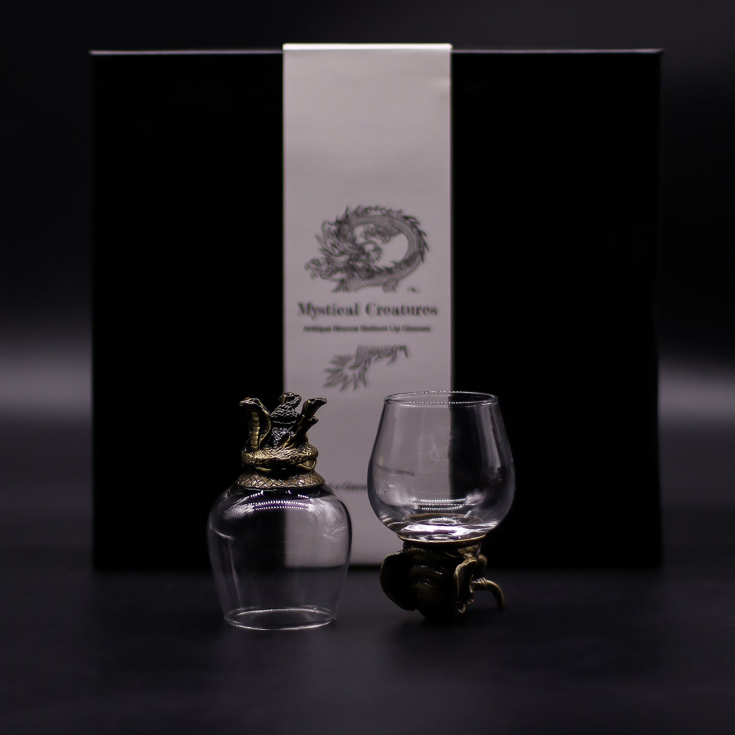 Coffret 6 Verres à shot bottom up (100 ml) - Créatures mystiques - Bronze antique
