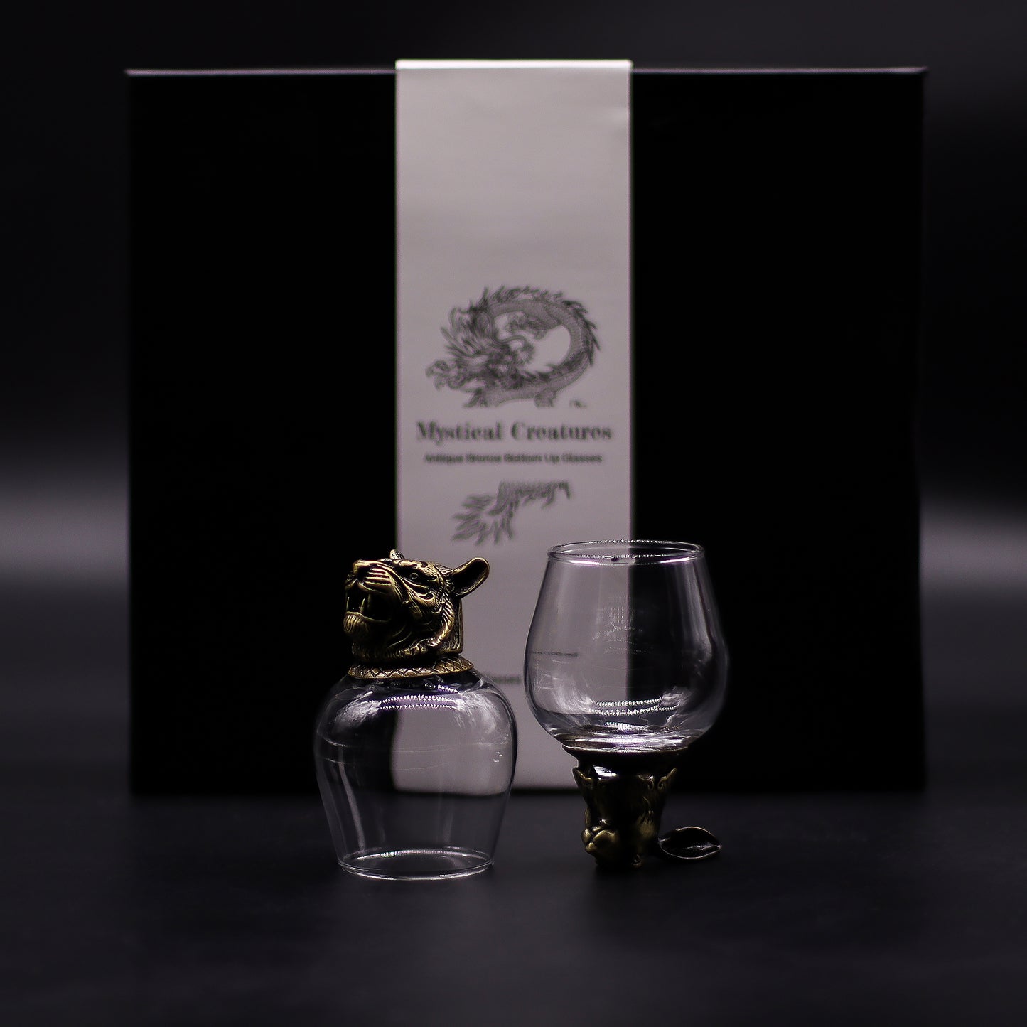 Coffret 6 Verres à shot bottom up (100 ml) - Créatures mystiques - Bronze antique