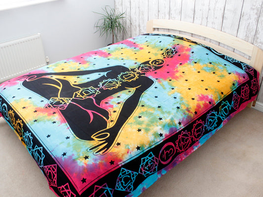 Couvre-lit ou Tenture murale en coton - Chakra Bouddha (2 tailles)
