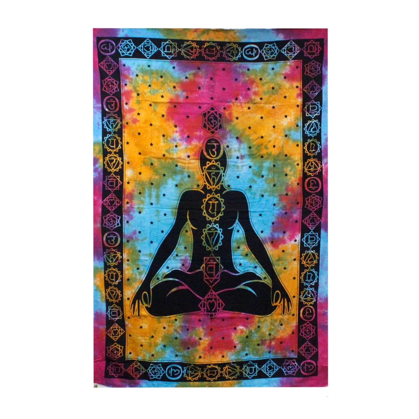 Couvre-lit ou Tenture murale en coton - Chakra Bouddha (2 tailles)