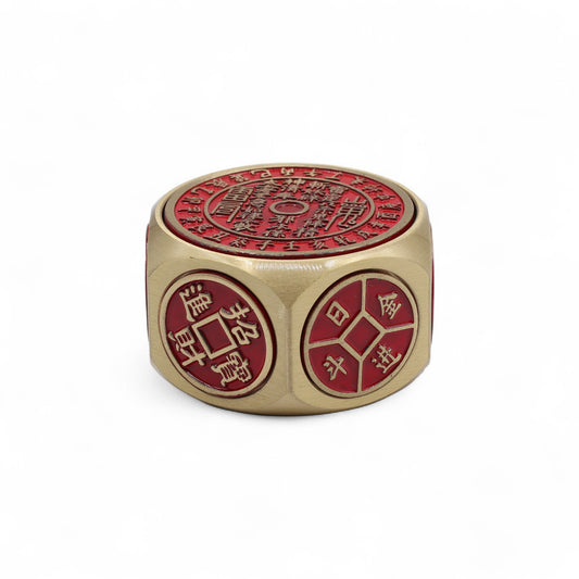 Feng Shui Fortune - Calendrier rouge et dés à pièces - Sélecteur de date propice