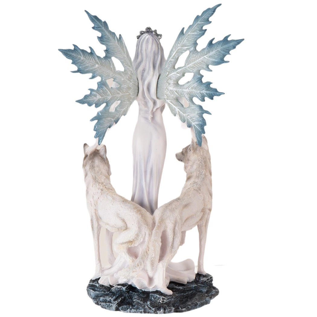 Reine des neiges avec des loups - Fée de protection & de guidance (15,8x10,5x24 cm)