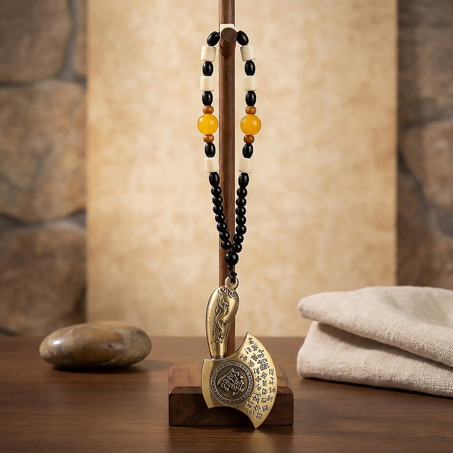 Suspension Feng shui – Hache chassant les obstacles