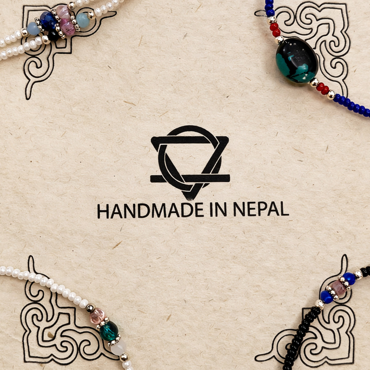 Collier double népalais fin - Onyx noir & perles facettées