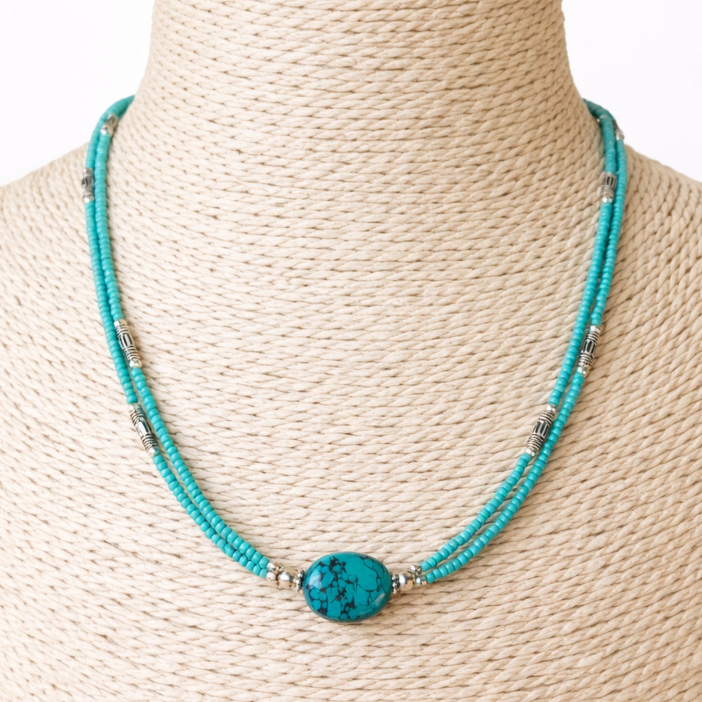 Collier népalais en perles extra-fines - 2 rangées - Plusieurs variantes