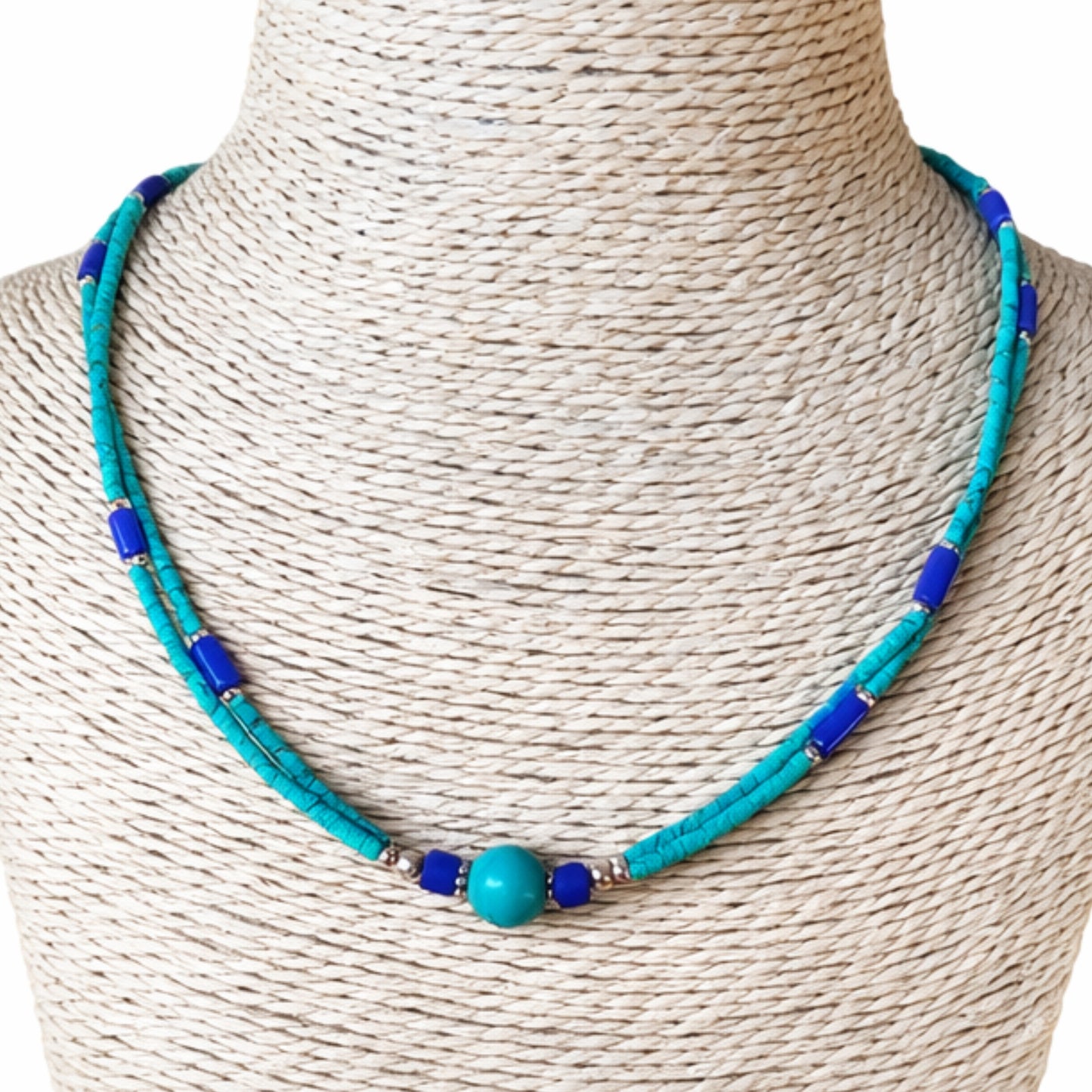 Collier népalais en perles extra-fines - 2 rangées - Plusieurs variantes