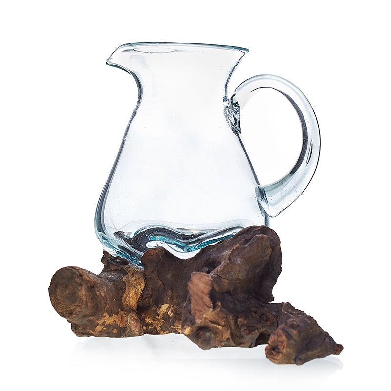 Vase en verre soufflé sur racine - Carafe d'eau