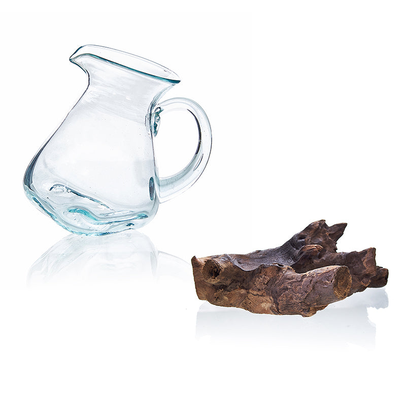 Vase en verre soufflé sur racine - Carafe d'eau