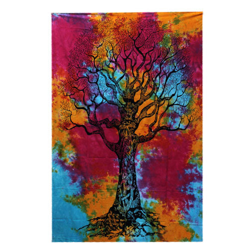Couvre-lit ou Tenture murale en coton - Arbre d'Hiver (2 tailles)