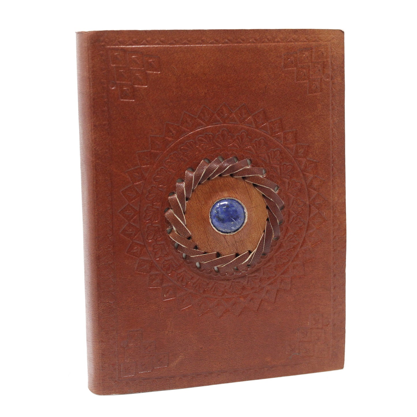 Carnet en cuir avec pierres (plusieurs modèles) - Feuilles avec lignes