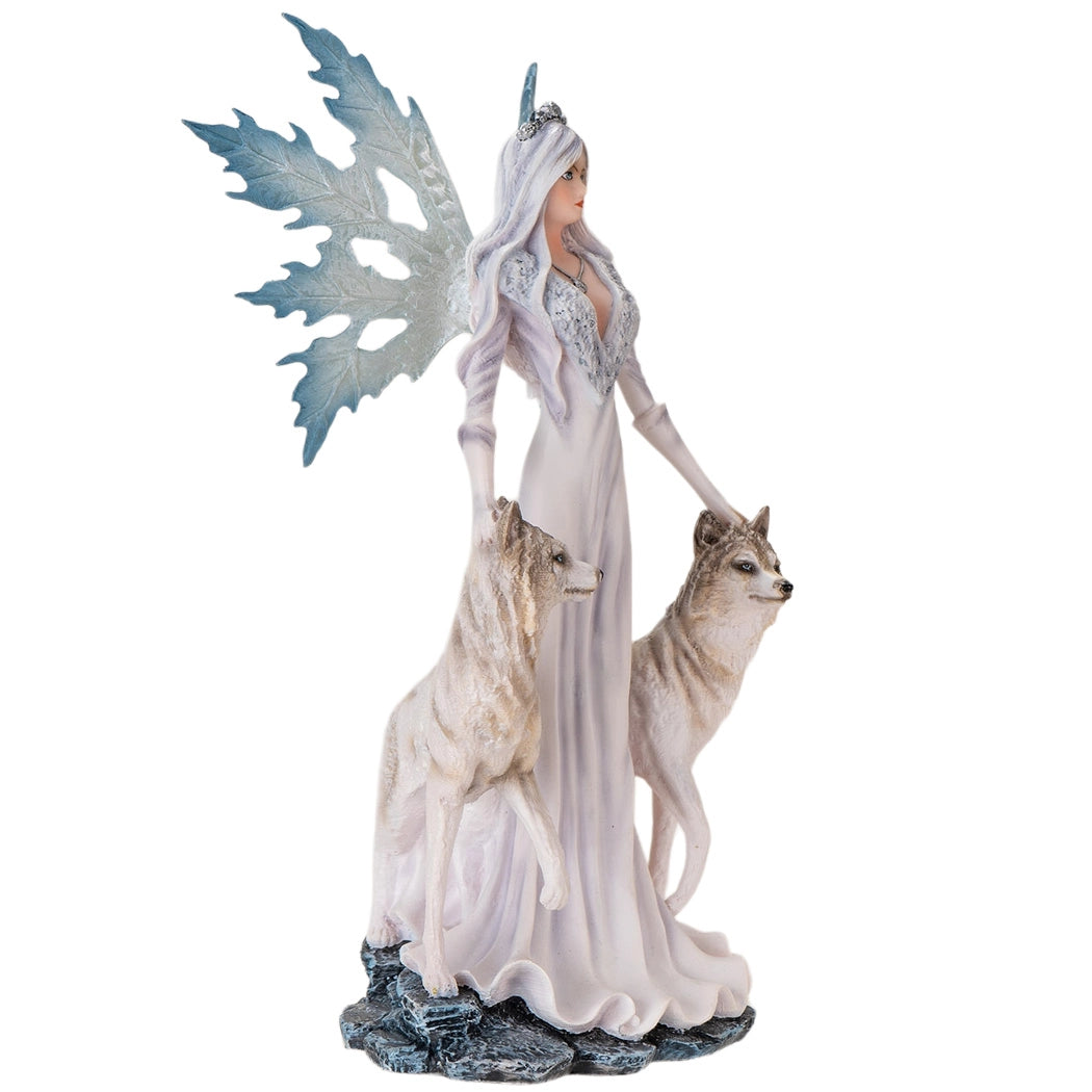 Reine des neiges avec des loups - Fée de protection & de guidance (15,8x10,5x24 cm)