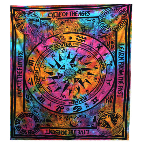 Couvre-lit ou Tenture murale en coton - Cycle des Âges (2 tailles)