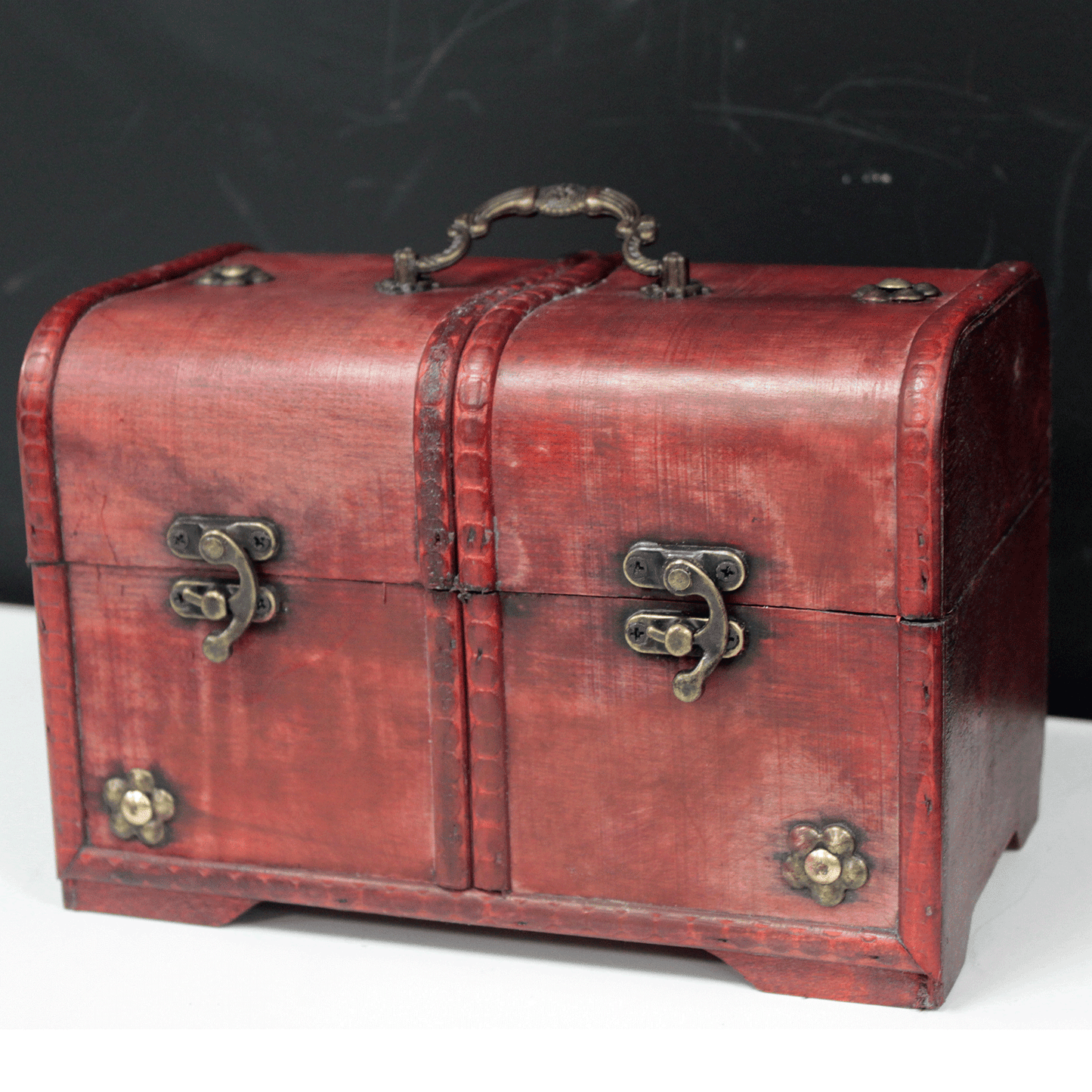 Set de 3 coffres Classiques - Bois rouge antique