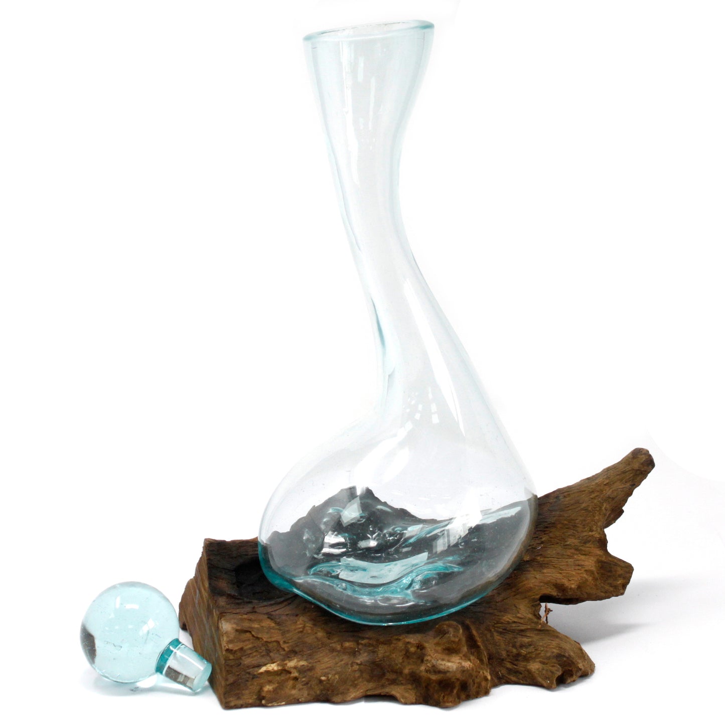 Vase en verre soufflé sur racine (plusieurs variantes)