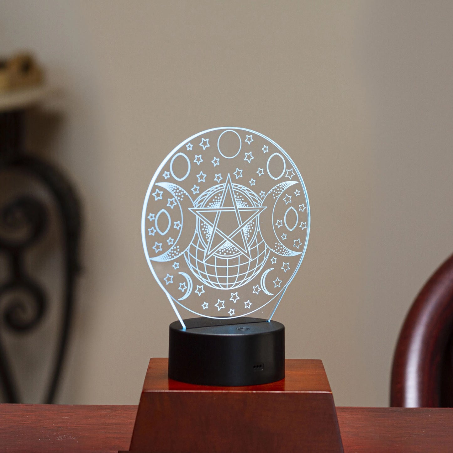 Lampe Triple Lune LED - Acrylique 3D